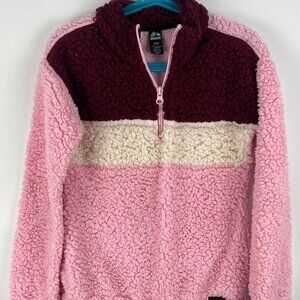 RBX Kids Sweater Size S 7-8 Burgundy Pink Long Sleeve 1/4 Zip Polyester